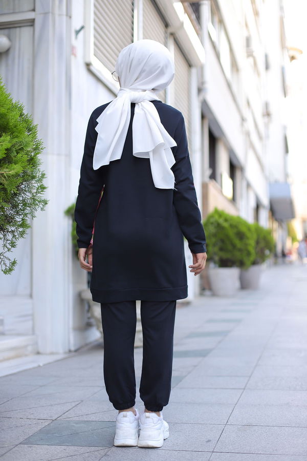 Düz Bisiklet Yaka Kadın Pembe TUNIK PANTOLON - 3057