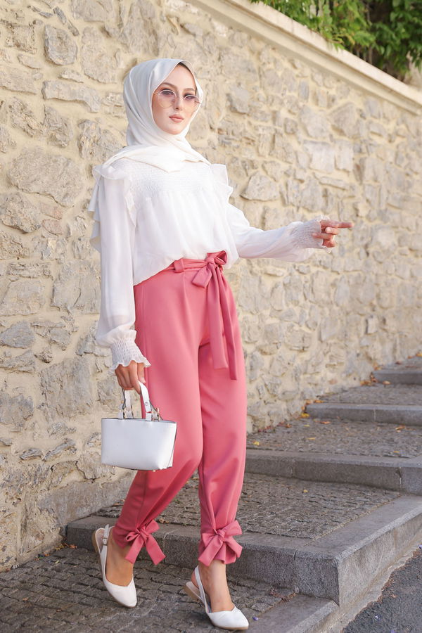 Düz Orta Kadın Pembe 3249 PANTOLON - 3249 PEMBE