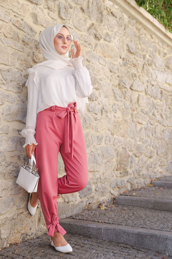 Düz Orta Kadın Pembe 3249 PANTOLON - 3249 PEMBE