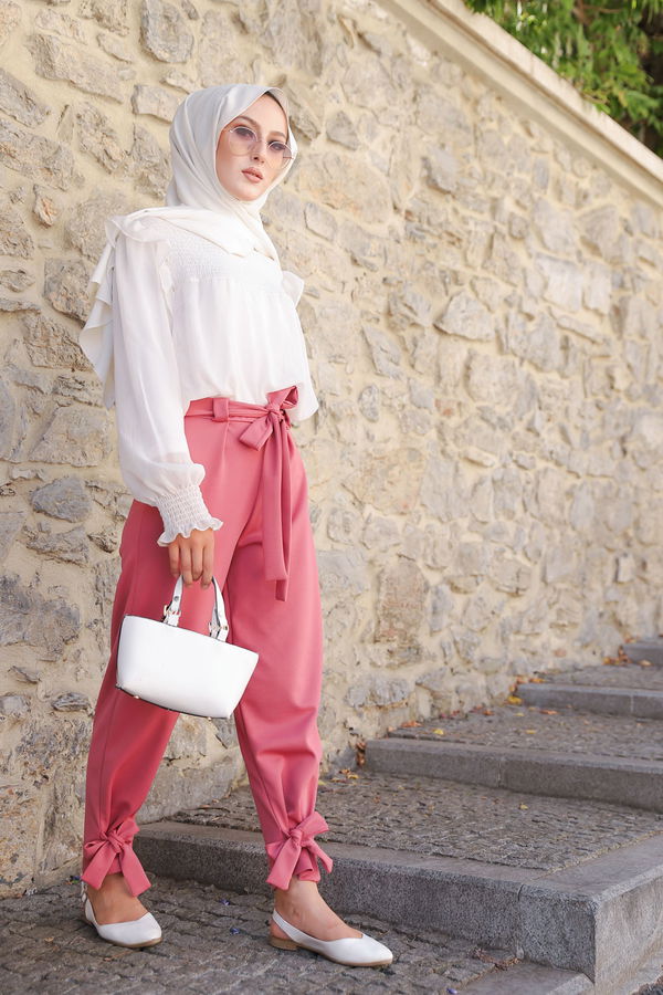 Düz Orta Kadın Pembe 3249 PANTOLON - 3249 PEMBE