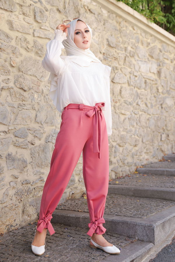 Düz Orta Kadın Pembe 3249 PANTOLON - 3249 PEMBE