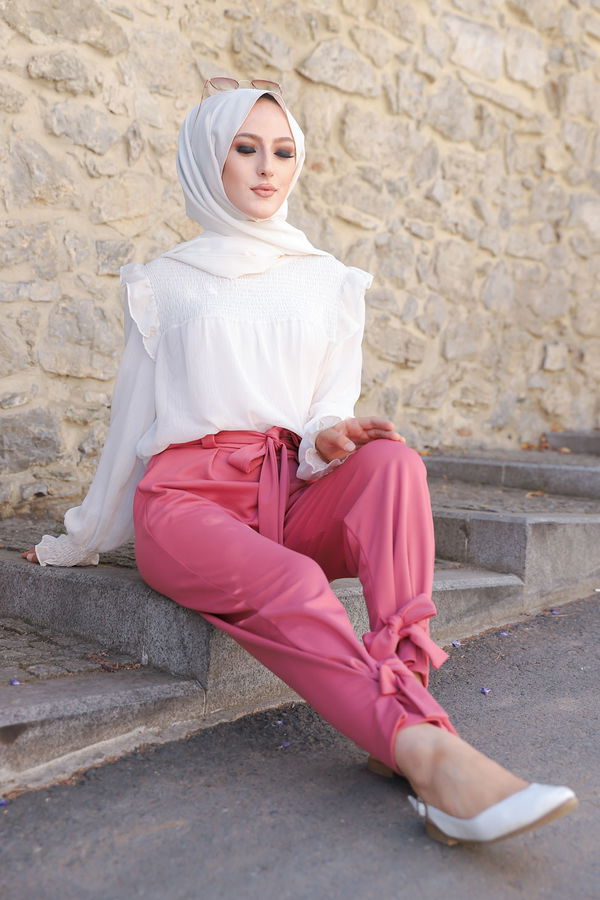 Düz Orta Kadın Pembe 3249 PANTOLON - 3249 PEMBE