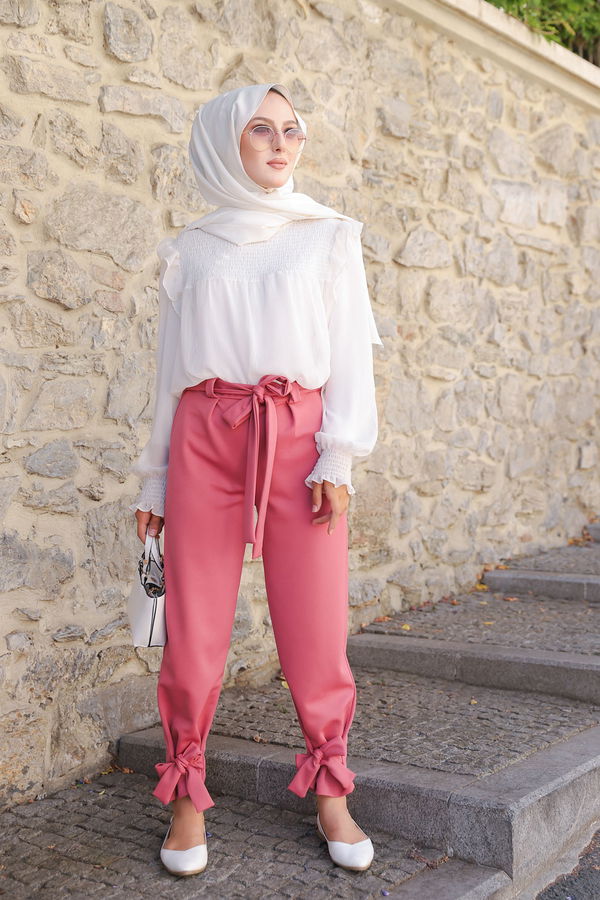 Düz Orta Kadın Pembe 3249 PANTOLON - 3249 PEMBE