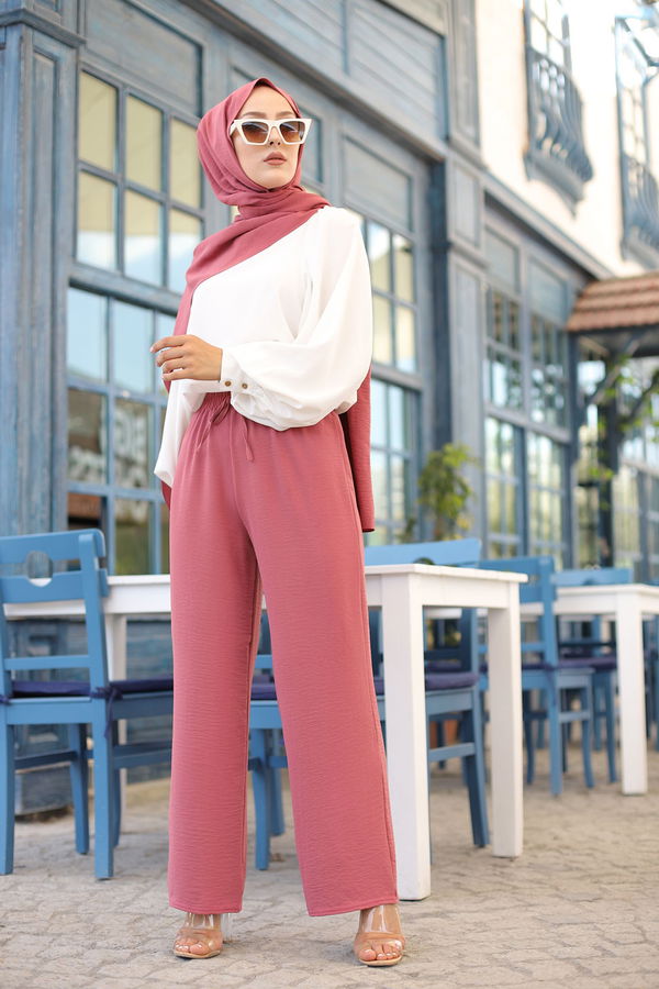 Düz Orta Kadın Pembe 3251 PANTOLON - 3251 PEMBE