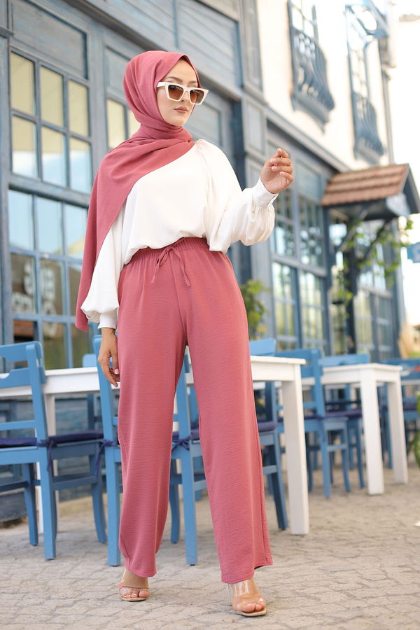 Düz Orta Kadın Pembe 3251 PANTOLON - 3251 PEMBE