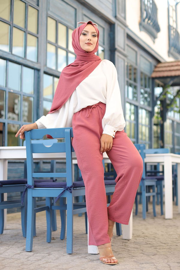 Düz Orta Kadın Pembe 3251 PANTOLON - 3251 PEMBE
