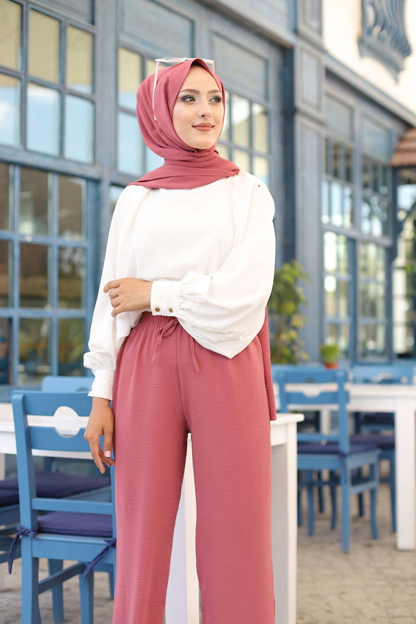 Düz Orta Kadın Pembe 3251 PANTOLON - 3251 PEMBE