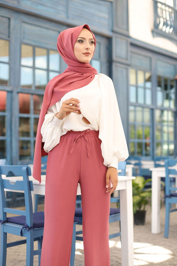 Düz Orta Kadın Pembe 3251 PANTOLON - 3251 PEMBE