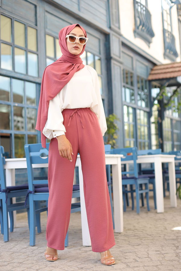 Düz Orta Kadın Pembe 3251 PANTOLON - 3251 PEMBE