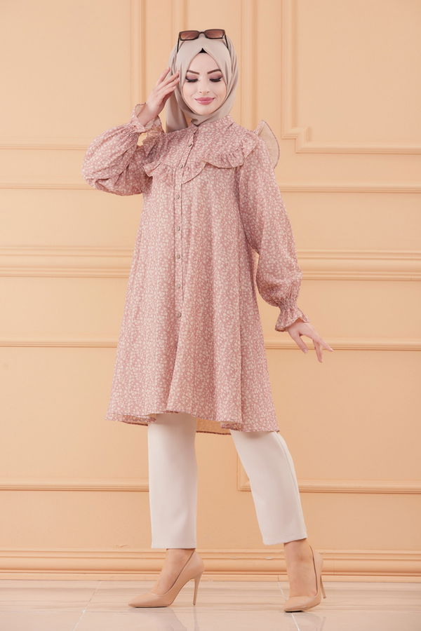 Düz Orta Kadın Pembe TUNIK PANTOLON - 20551