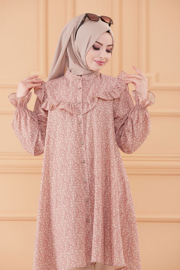 Düz Orta Kadın Pembe TUNIK PANTOLON - 20551
