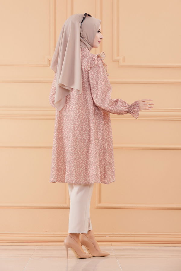 Düz Orta Kadın Pembe TUNIK PANTOLON - 20551