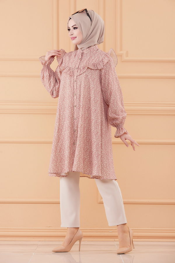 Düz Orta Kadın Pembe TUNIK PANTOLON - 20551