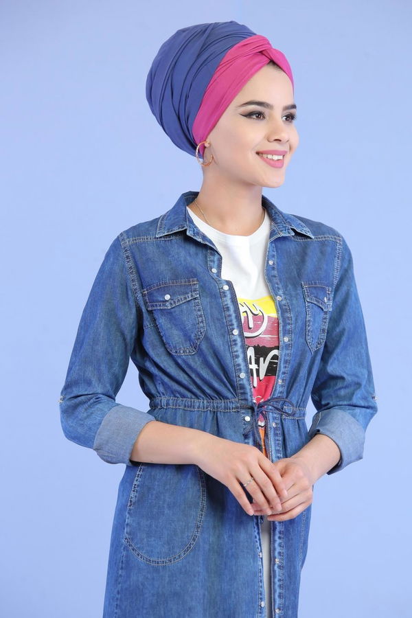 Düz Orta Kadın Mavi Kot Tunik Kot Rengi - 02 7007 - 7007 MAVİ