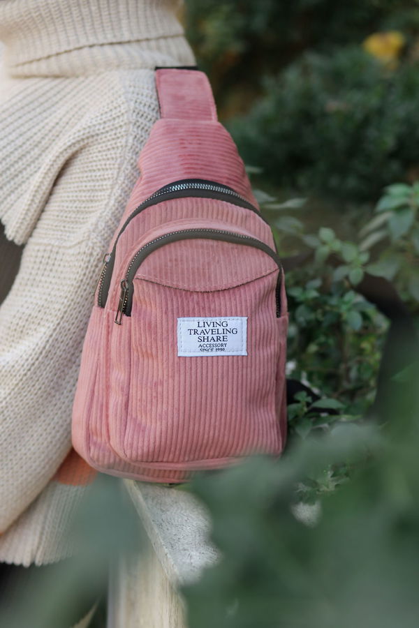 Kadın Pembe Çapraz Çanta Siyah  - 8171