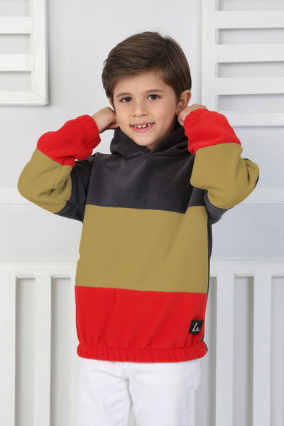 Erkek Çocuk Vizon Renkli Çocuk Polar Sweat - 26725