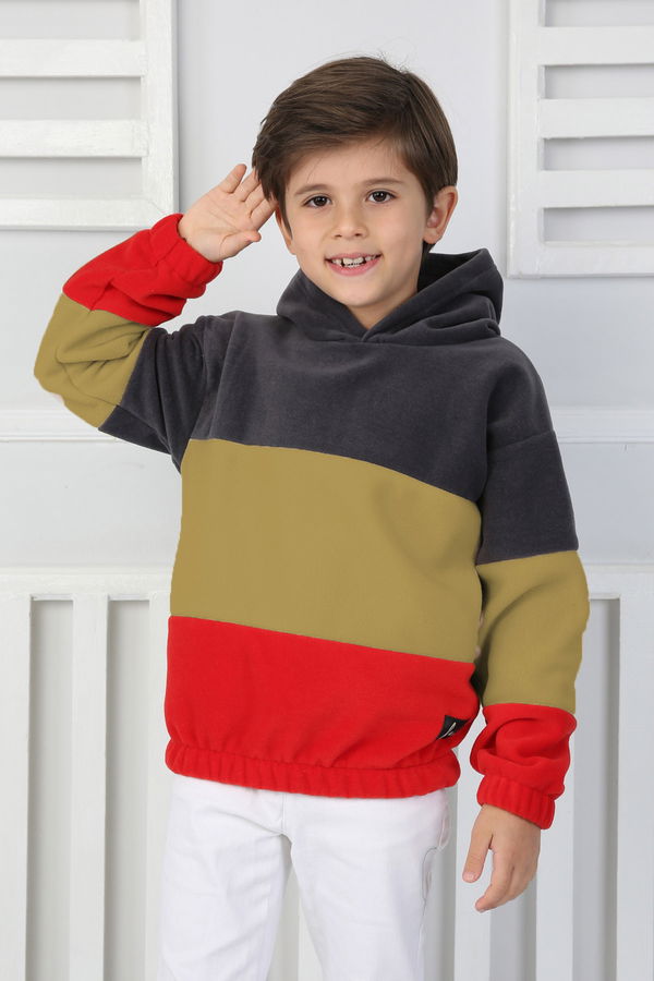 Erkek Çocuk Vizon Renkli Çocuk Polar Sweat - 26725