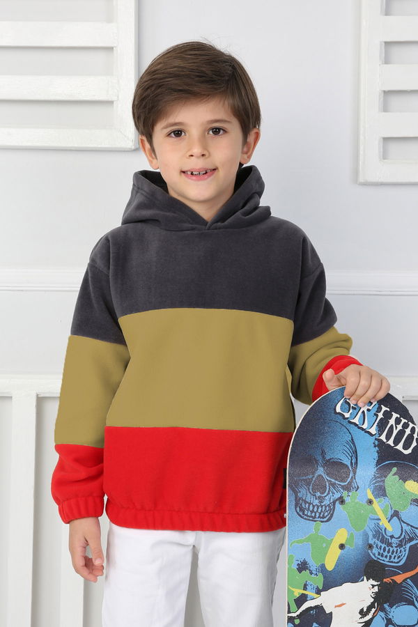 Erkek Çocuk Vizon Renkli Çocuk Polar Sweat - 26725