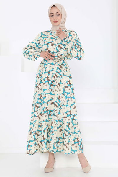Çiçek Desenli Elbise - 27190