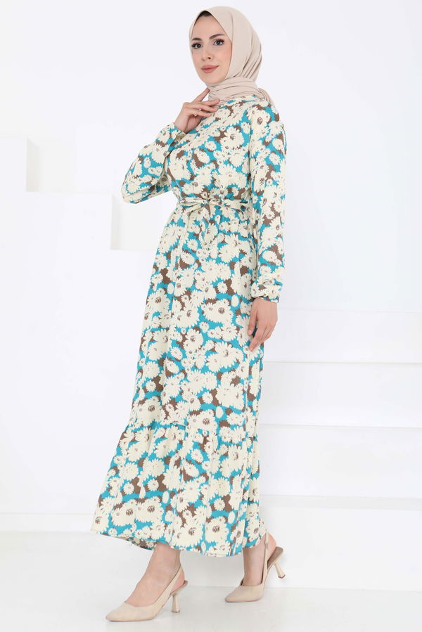 Çiçek Desenli Elbise - 27190