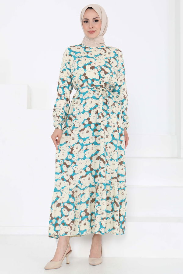 Çiçek Desenli Elbise - 27190