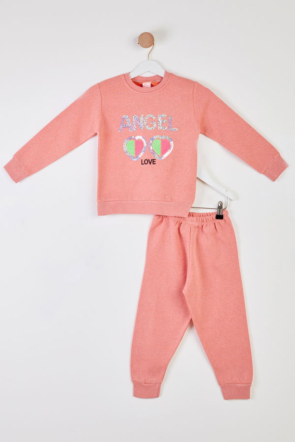 Kız Çocuk Pembe Eşofman Takımı - 26351 PEMBE