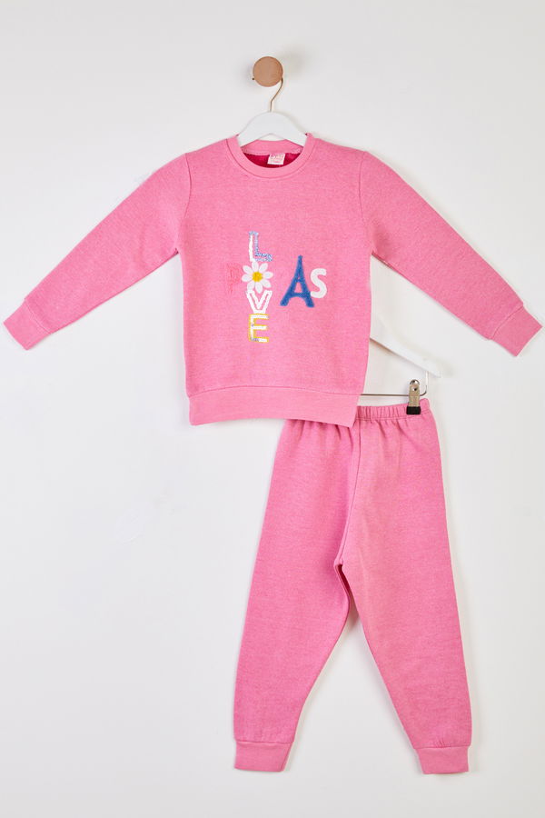 Kız Çocuk Pembe Eşofman Takımı - 26352 PEMBE