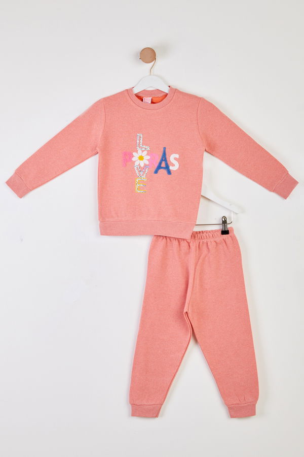 Kız Çocuk Pembe Eşofman Takımı - 26352 PEMBE