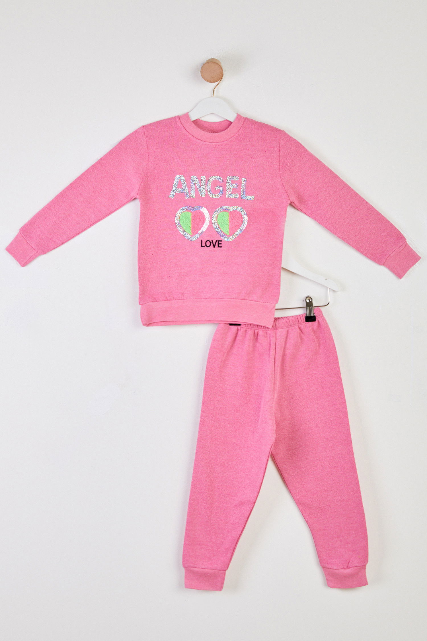 Kız Çocuk Pembe Eşofman Takımı - 26351 PEMBE