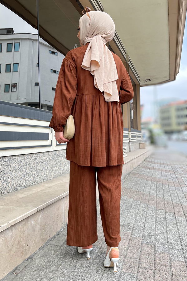 Tunik+Pantolon Kahverengi - 11629