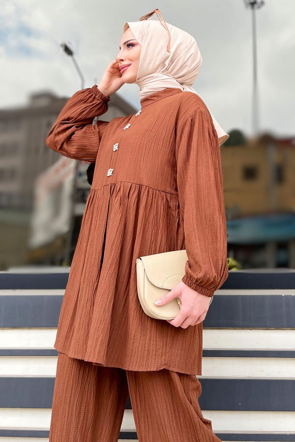 Tunik+Pantolon Kahverengi - 11629
