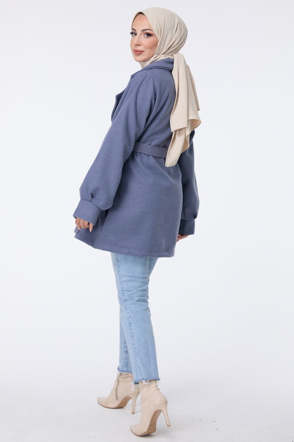 Kaşe Kaban Mavi - 23453