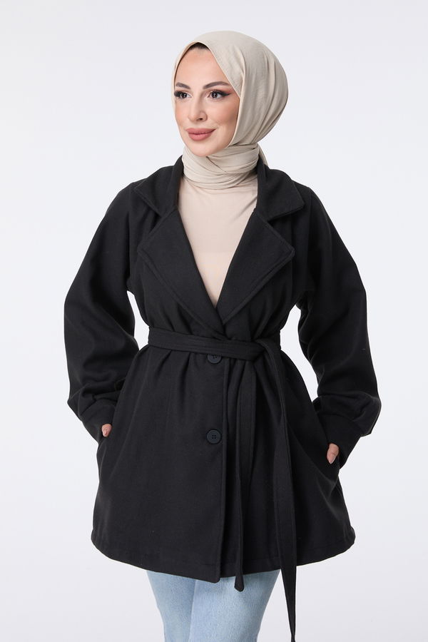 Kaşe Kaban Siyah - 23453 SİYAH