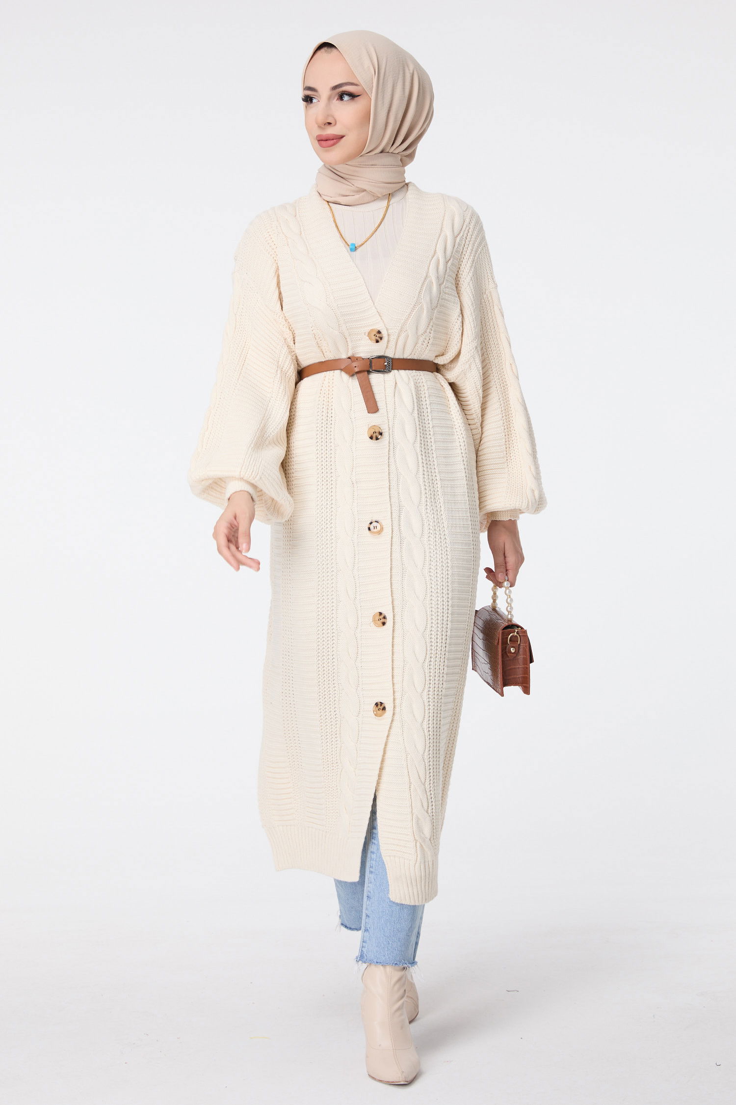 Triko Hırka Ekru - 23593