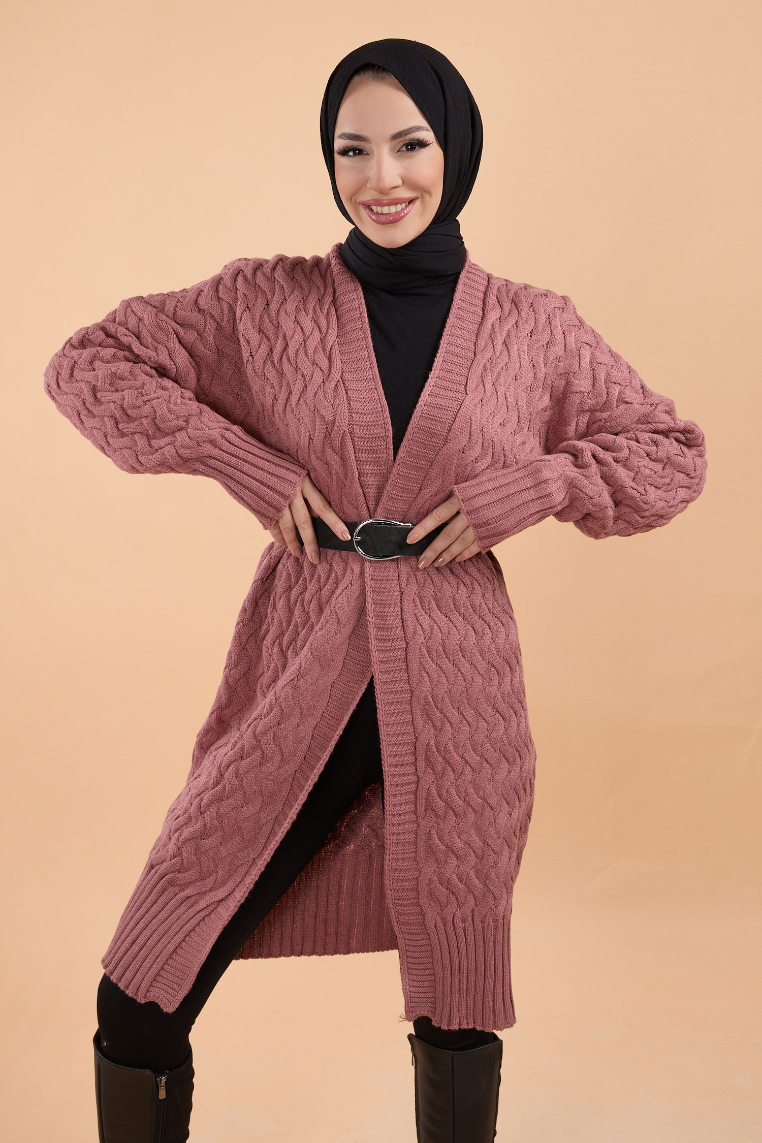Triko Hırka Pembe - 23766