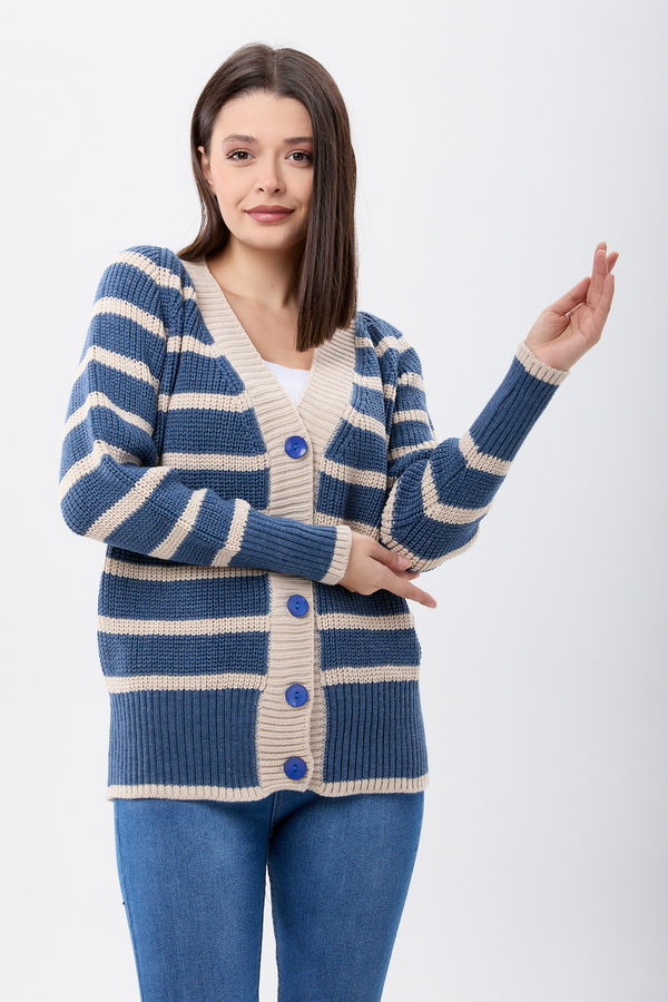 Triko Hırka Mavi - 23769