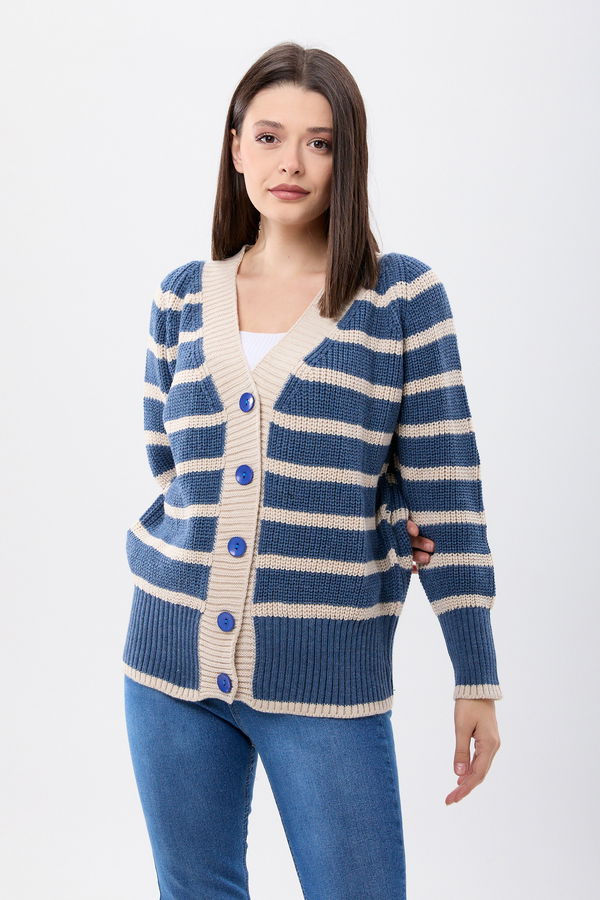 Triko Hırka Mavi - 23769