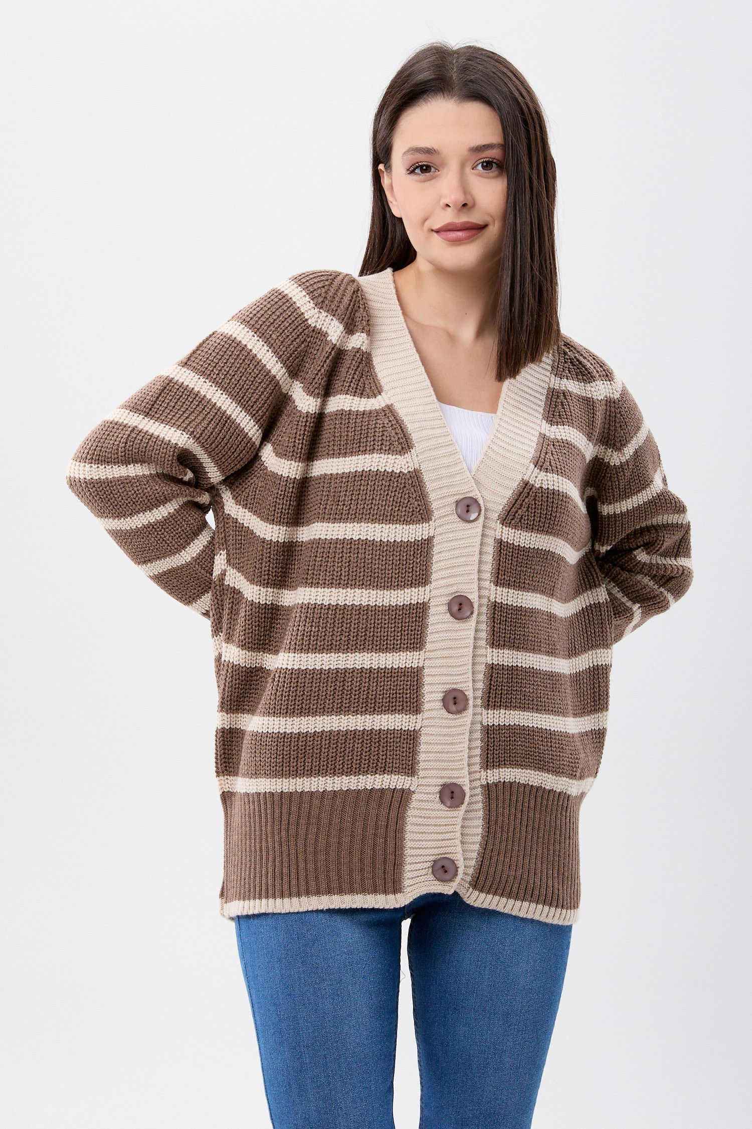 Triko Hırka Vizon - 23769