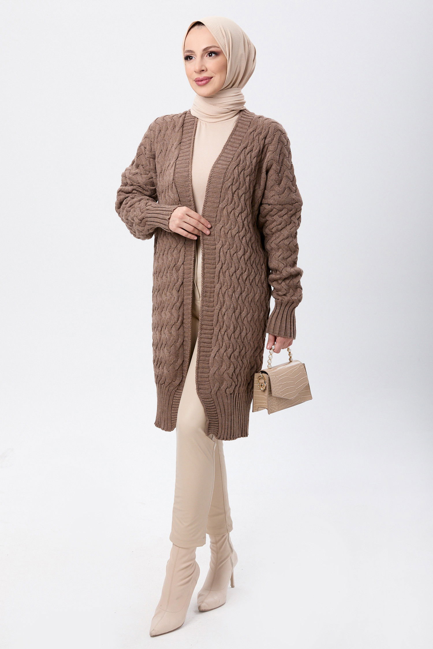 Triko Hırka Vizon - 23766