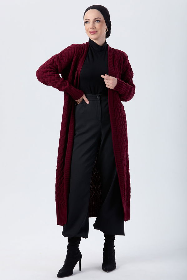 Triko Hırka Bordo - 23921 BORDO