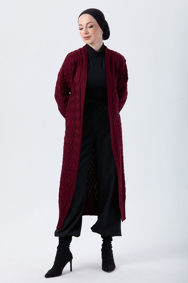 Triko Hırka Bordo - 23921 BORDO