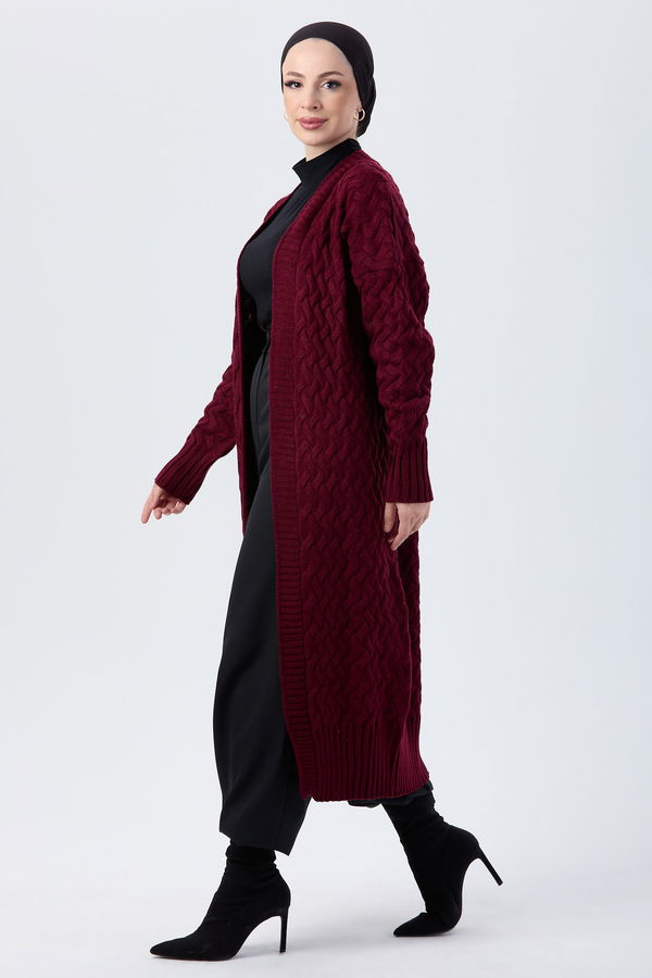 Triko Hırka Bordo - 23921 BORDO