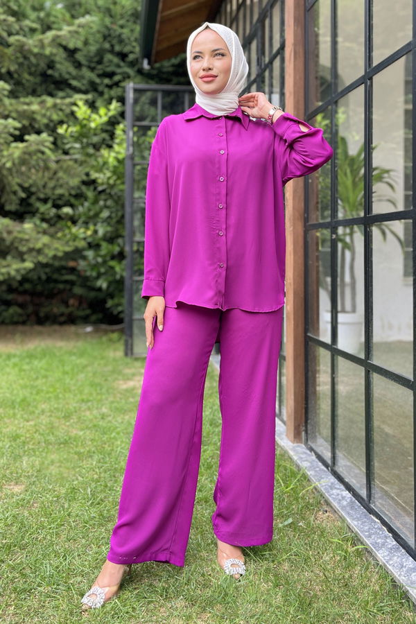 Tunik+Pantolon Mor - 11339