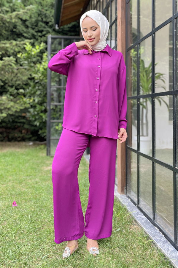 Tunik+Pantolon Mor - 11339