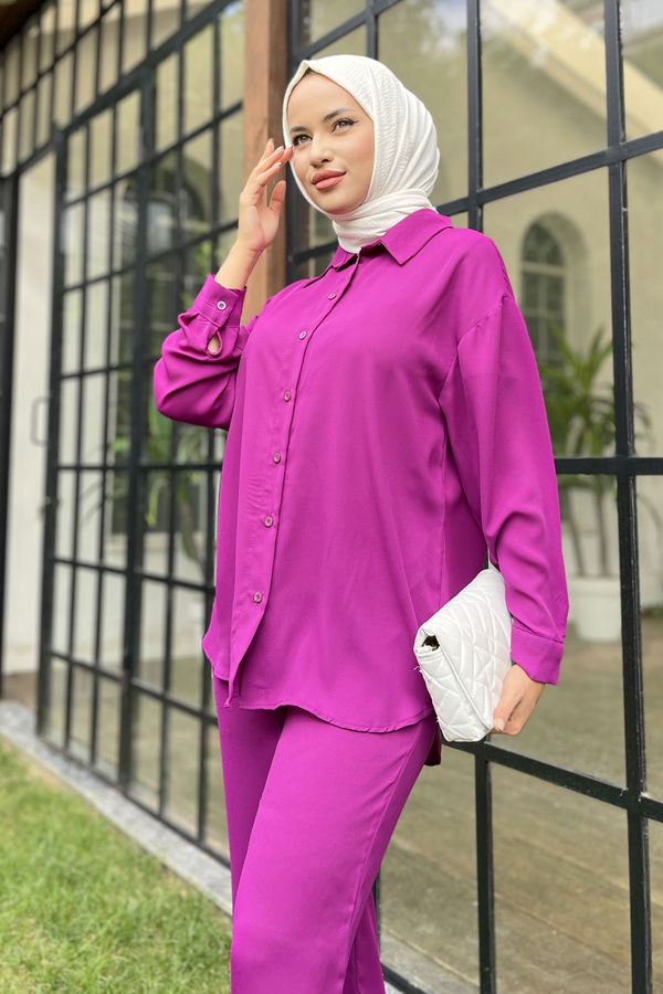 Tunik+Pantolon Mor - 11339