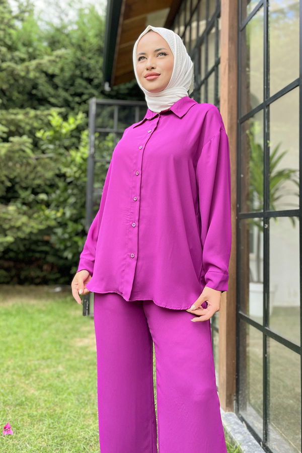 Tunik+Pantolon Mor - 11339