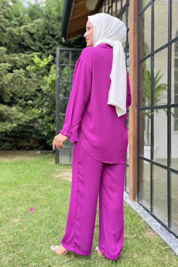 Tunik+Pantolon Mor - 11339