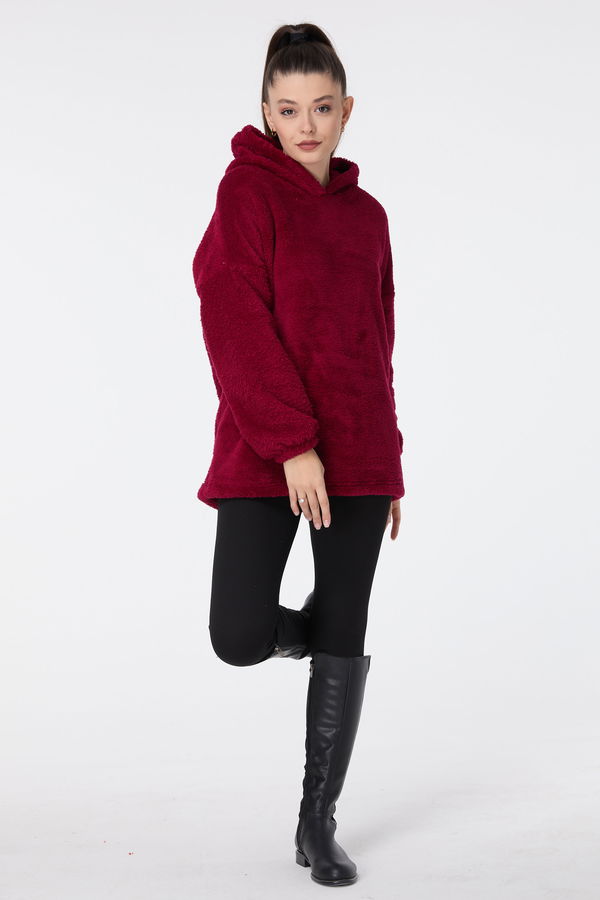 Peluş Sweat Bordo - 13049 BORDO