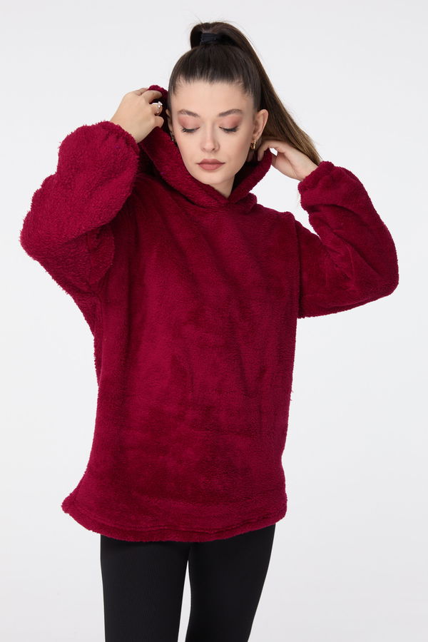 Peluş Sweat Bordo - 13049 BORDO