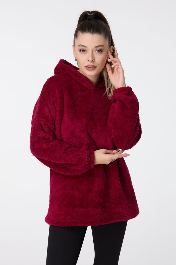 Peluş Sweat Bordo - 13049 BORDO